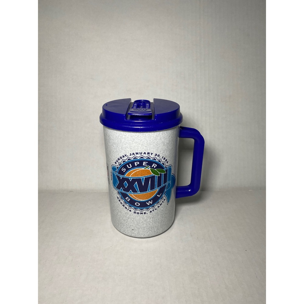 Vintage Super Bowl XXVIII 1994 Georgia Dome Atlanta Travel Mug with Lid & Straw